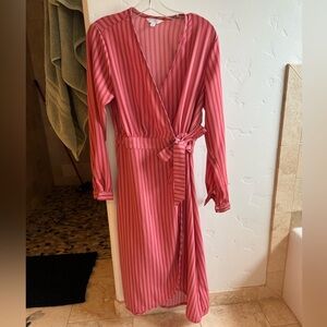 Pink wrap dress